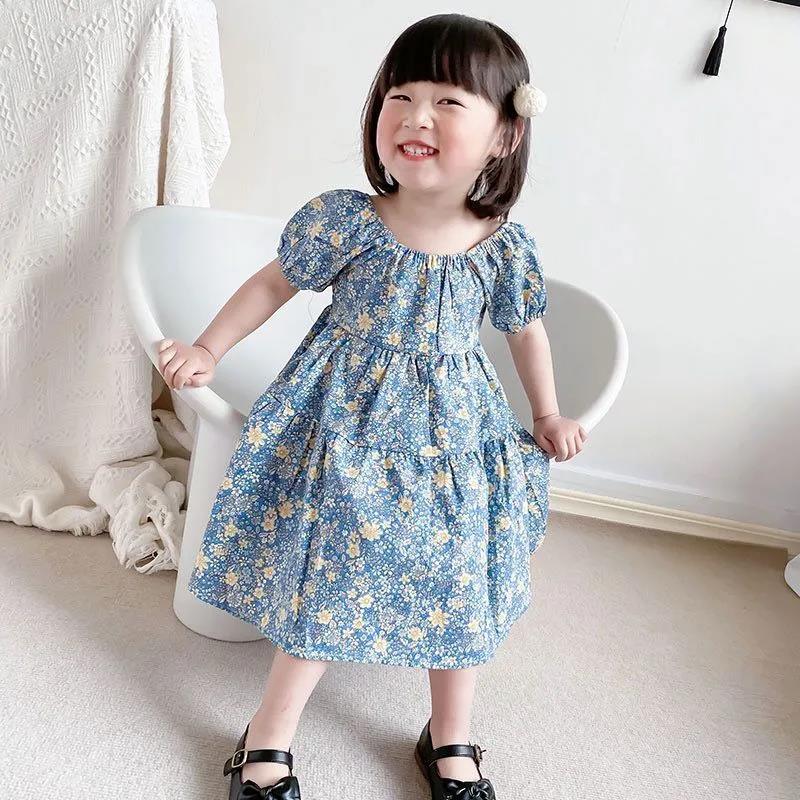 Girls Floral Dresses Sweet Kids Flowers Costumes Children Sleeveless Toddler Baby Clothing