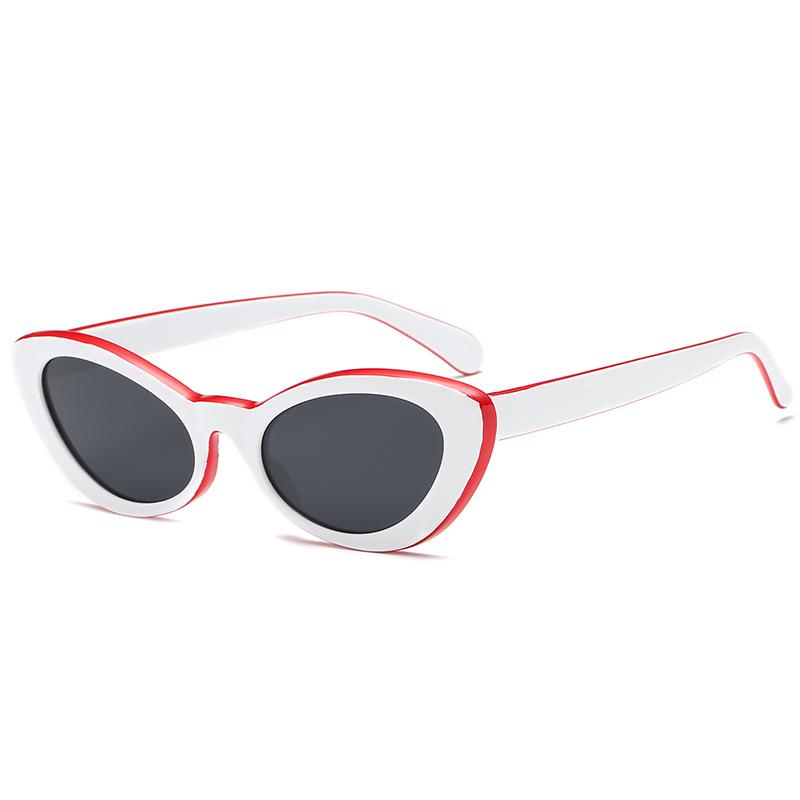 WTEMPO Sunglasses female oval sunshade glasses hand-painted line exquisite grinding tools
