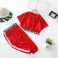 Girls Summer Sportswear Breathable Fashion Short-sleeved + Trousers Sports Suit Children's Dance Costumes Two-piece Set