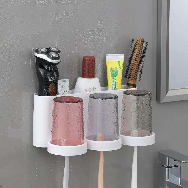 Toothbrush Placement Frame Wall Bathroom Toiletries Storage Box