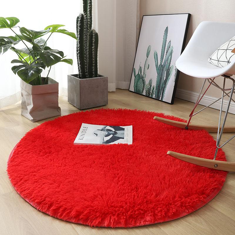 Thicken Round Carpet Living Room Bedroom Cute Room Bedside Carpet Fitness Yoga Carpet Hanging Basket Computer Chair Mat