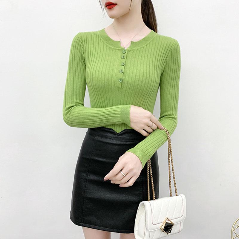 Sweater Women's Pullover Knitwear Long-sleeved Korean Version of Solid Color Slim Tops Trending Sweaters Autumn and Winter Top