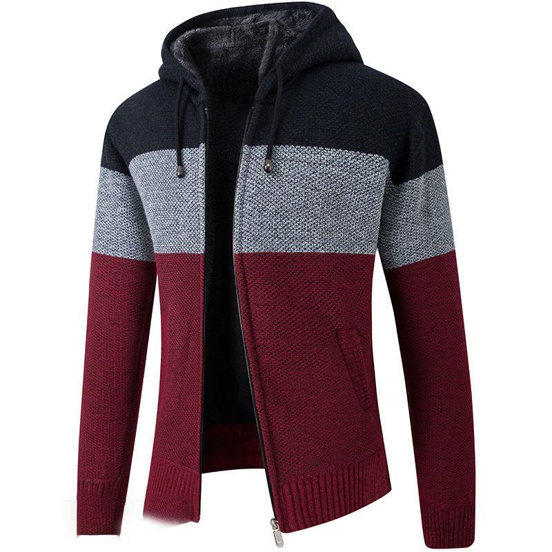 Winter Plush Thick Cardigan Knitted Fir Coat Men's Warm and Windproof Comfortable Inner Sweater