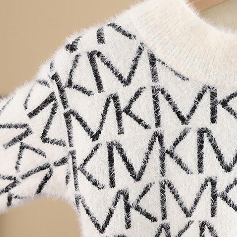 Children's Sweaters Mink Wool Thickening In The Autumn Winter Child Boy's Head Warm Sweater Render Unlined Upper Garment