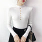 Women's sweaters with buttons long sleeve tight-fitting slim Turtleneck sweater warm winter