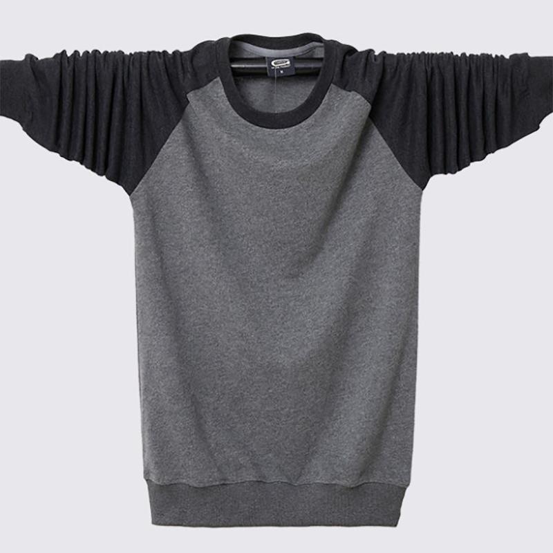 Autumn Men's Cotton Round Neck Plus Fat Plus Size Sweater Loose Long-sleeved Sweatershirts For Fat Guy