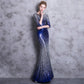 Dresses Long-sleeved tasseled Dinner Dress with Stylish Sequins and Fishtail Dresses