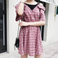 Women Plaid Dress Plus Size Sundress Sexy Straps Sleeveless Pockets Casual Loose Belted Summer Beach