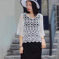 Hollow Blouse Thin Lace Women's Skirt Loose Bottoming Hollow Knitted Sweater Sweet Temperament Hole Top Sunscreen Shirt