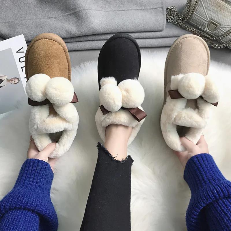Snow Boots Female Students Korean Version Plus Velvet Cute Waterproof Wild Non-slip Winter Fashion Cotton Shoes
