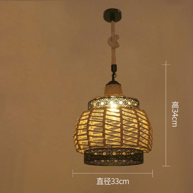 Hemp Rope Chandelier American Pastoral Retro Restaurant Clothing Store Decorative Chandeliers
