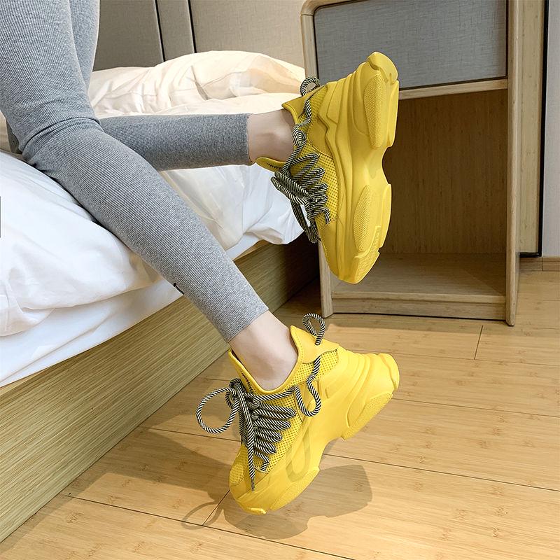 White Sneakers Women Shoes Ulzzang Chunky Sneakers Platform Vulcanize Shoes Woman Tenis Feminino Breathable Mesh Dad Shoes