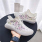 Korean Couple Breathable Running Net Shoes Summer Fly Woven Breathable Casual Sneakers Trend Canvas Coconut Shoes