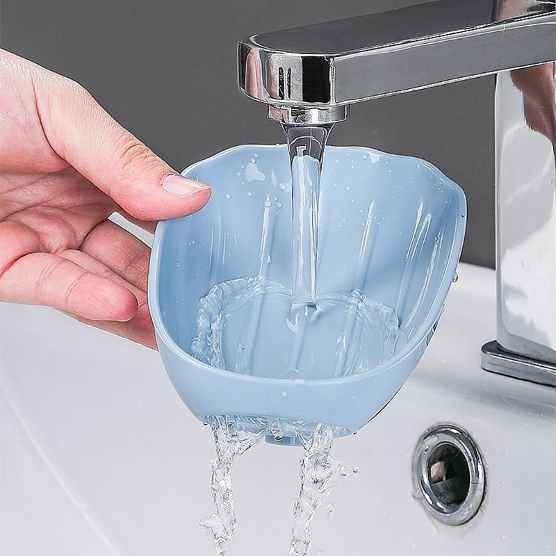 Drain Soap Box Perforation-Free Household Toilet Bathroom Vertical Creative Suction Cup Wall-mounted Soap Holder Soap Shelf