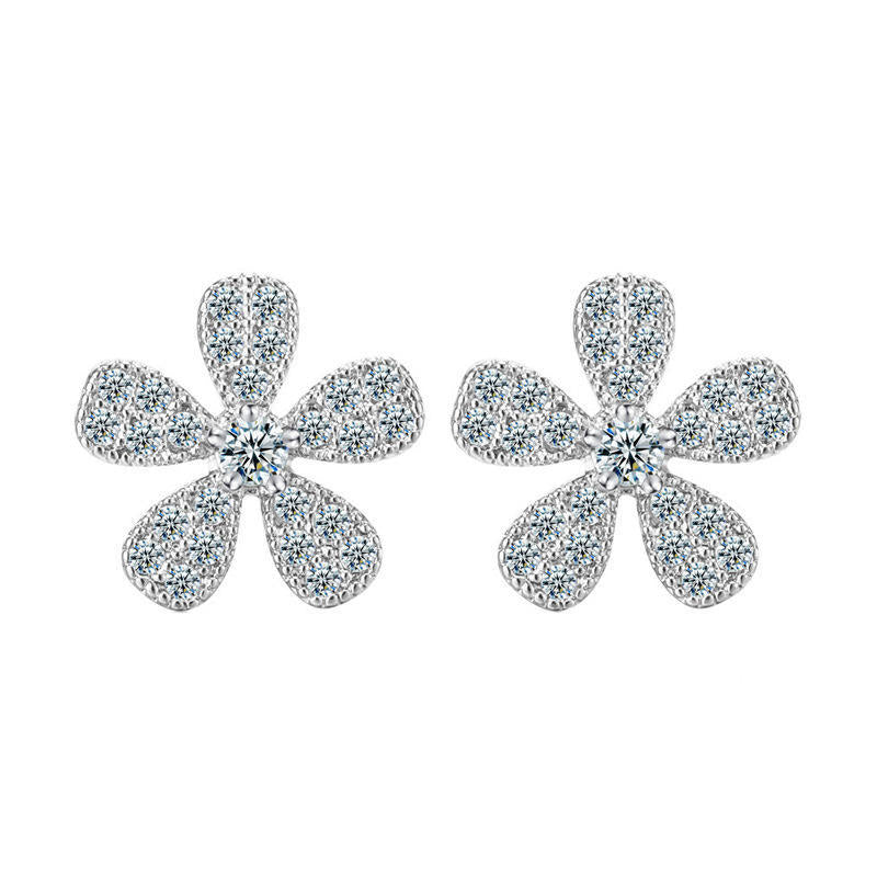 Women's Lucky Clover Earrings Ladies gift earrings Small fresh earrings zircon stud earrings