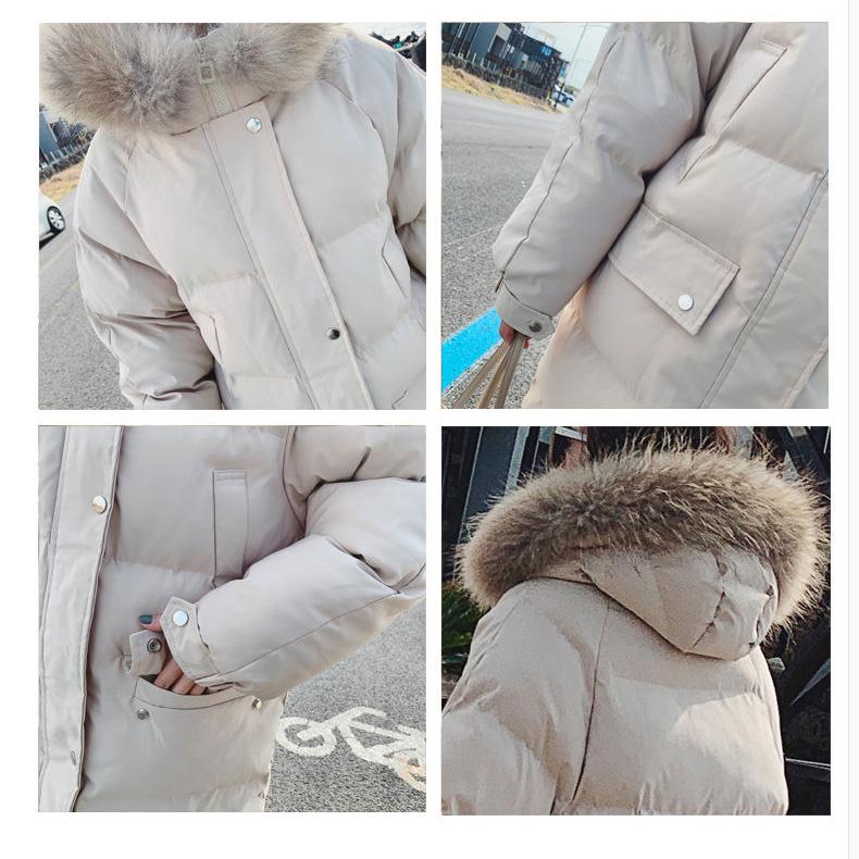 Women's Cotton-padded Jacket Women's Mid-length Coat Korean Style Loose Cotton-padded Clothes Bread Clothes Thick Winter Padded Jacket
