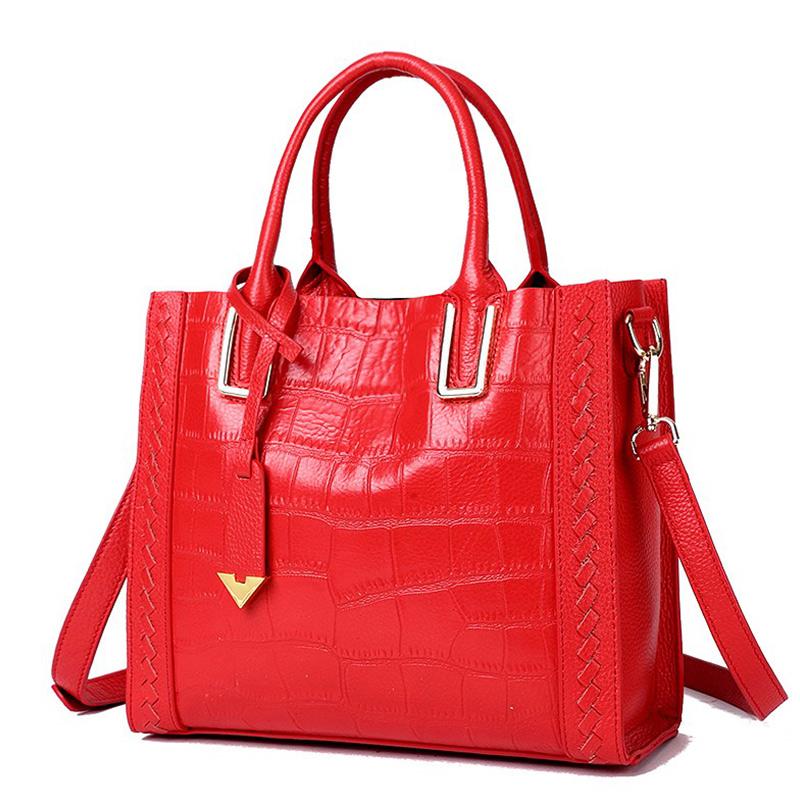 The First Layer of Cowhide Crocodile Pattern Women's Handbags Shoulder Bag Women Fashion Shopping Leather Handbags Large Bags