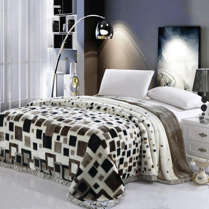 Double Thickening Plus Fleece Raschel Blanket Quilt Cover Blanket Coral Fleece Blanket Single Double Blanket Warmth Breathable and Soft