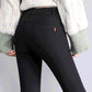 Double-button Shape Leggings Winter Slim Leggings Plus Velvet Thickening Outer Wear Solid Color Warm Stretch Leggings