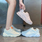 Sports Shoes Female Korean Version of The Thick Bottom Mesh Breathable Old Shoes Wild Ins Tide Shoes White Shoes