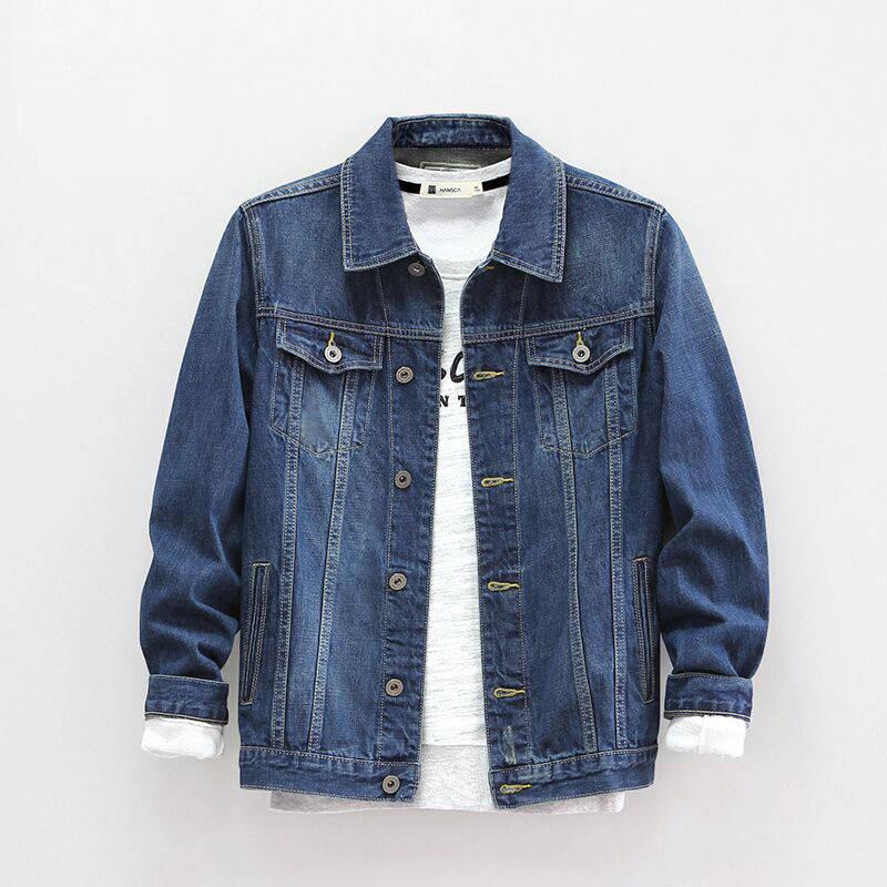 Men's Denim Jacket Retro Jeans Jacket Street Casual Pilot Fashion Hole Slim Men's Bomber Jacket