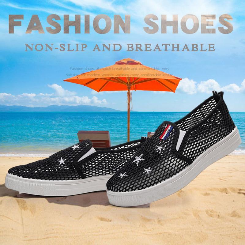 Soft Sole Net Shoes Women's Trendy Lightweight Cloth Shoes Breathable Hollow Mesh Shoes Casual Sports Shoes