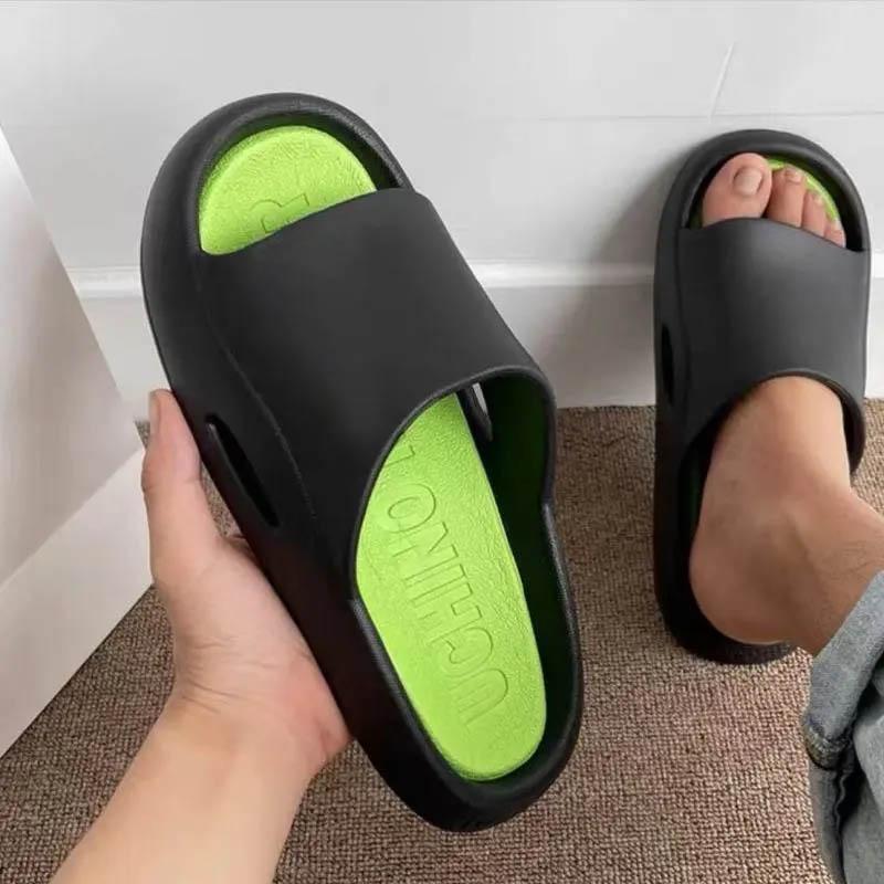 Slippery Slippers Men's Thick Bottom Korean Version Summer Fashion All-match Casual Comfortable Non-slip Home Men's Slippers