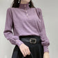 Half Turtleneck Long Sleeve Knitted Sweater Loose Large Size Sweater Fashion Button Solid Color Bottoming Shirt for Women