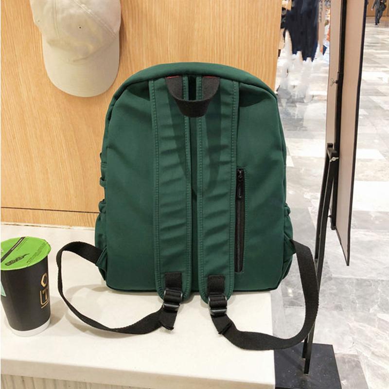 Unisex Solid Color Simple Casual Multi-layer Canvas Backpack Travel Shopping Student Schoolbag High-capacity