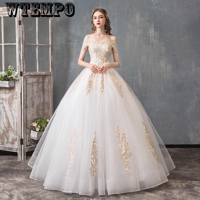 Luxury Lace Embroidery Wedding Dresses Long Train Sweetheart Elegant Plus size Vestido De Noiva