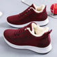 Plus Velvet Thicken Women's Sports Shoes Casual Warm Shoes Anti-slip Solid Color Winter Running Shoes