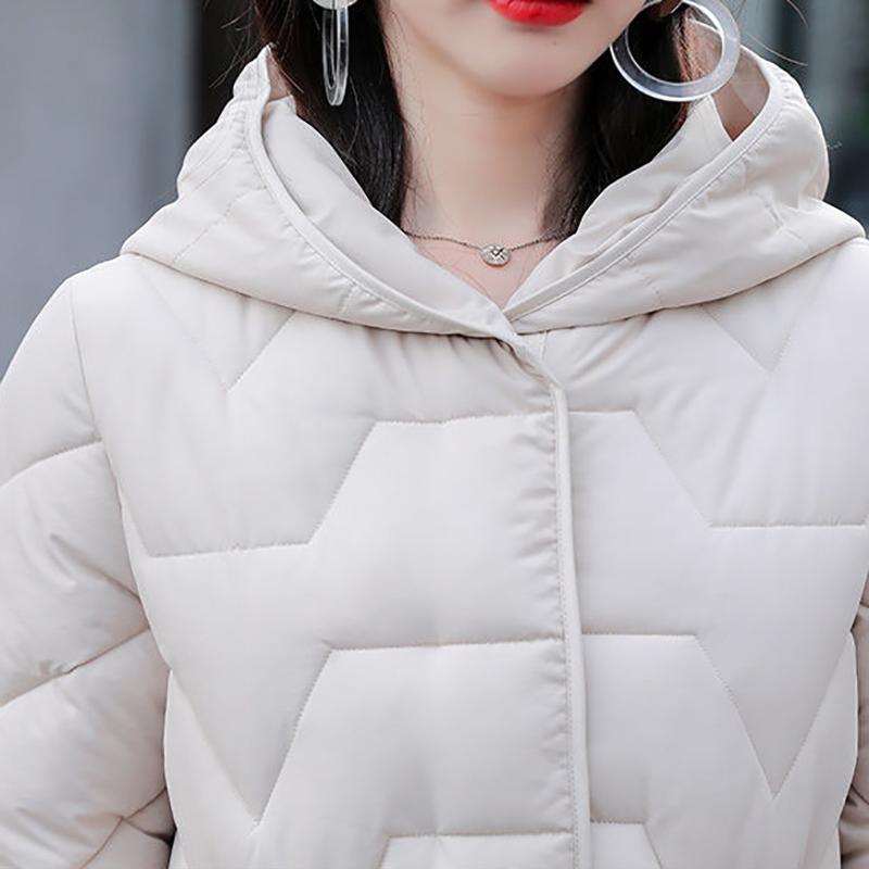 Down Coats Winter Jackets Women Plus Size Hooded Long Padded Parkas Coats with Belt Thick Warm Windbreaker Outwear Black Parkas Jackets Women