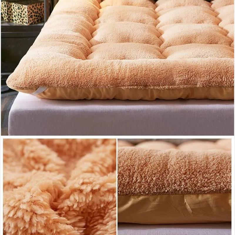 Winter Bedroom Lamb Velvet Household Sleeping Mat Comfortable Warm Bed, Student Dormitory Thick Cushion