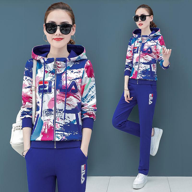 Women's Set Wild Long-sleeved Casual Sweatshirt Set Large Size Spring and Autumn