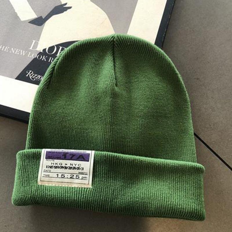 Unisex Knitted Beanie Hat Winter Solid Color Warm Hat Ladies Crochet Ski Leisure Skull Hat