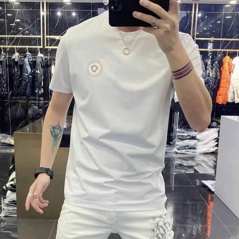 Summer Trend Casual Solid Color Wild Round Neck Slim Slimming Short-sleeved T-shirt Men
