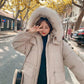 Winter Cotton-padded Jacket Female Loose Student Waist Was Thinner and Long Section Knee-length Down Padded Jacket Padded Jacket