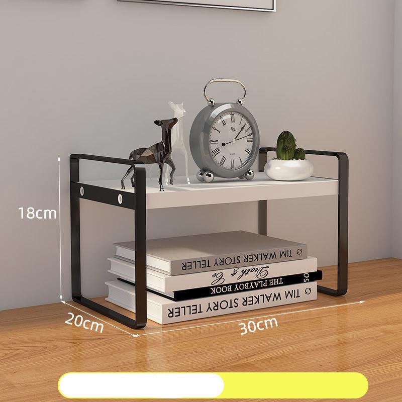 Desktop Shelf Desk File Storage Rack Bay Window Table Multi-layer Wrought Iron Desk Kitchen Finishing Shelf Divider Single Layer