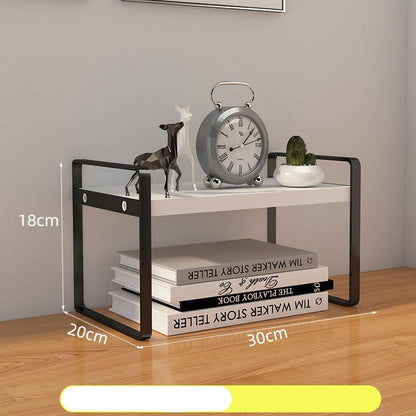 Desktop Shelf Desk File Storage Rack Bay Window Table Multi-layer Wrought Iron Desk Kitchen Finishing Shelf Divider Single Layer