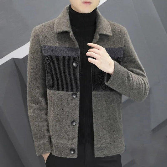 Men's Coat Woolen Autumn Thick Clothes  Woolen Coat Short  Autumn and Winter Jackets