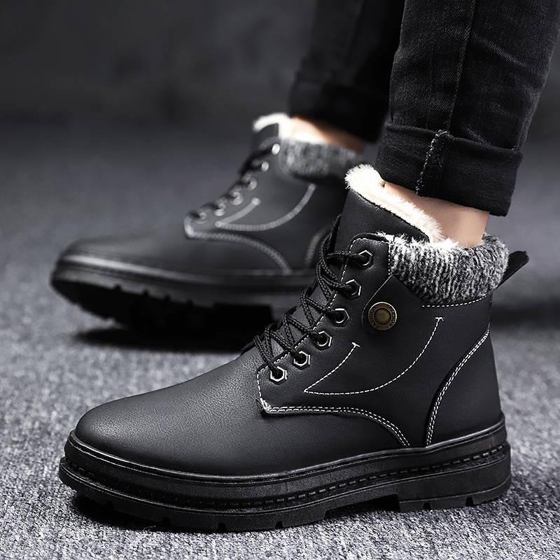 Autumn Winter Men's Martin Boots England Tool Shoes High-help Retro Anti-slip Men's Short Boots