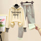 Plush Thick Hoodie Two-piece Suit Women Leisure Loose Sports Suit Stand-up Collar Zipper Hoodie Suit Loose and Comfortable