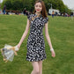 Little Daisy Cheongsam Improved Dress Short Floral Sexy Small Young Girl Daily Wear
