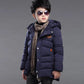 Boy's Cotton-padded Jacket Western Style Children's Coat Plus Velvet Padded Jacket Winter Clothes In The Big Children's Mid-length Korean Version