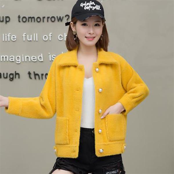 Woman Winter One Button Jacket Coat Pocket Wool Blend Cape Keep Warm Outwear Tops