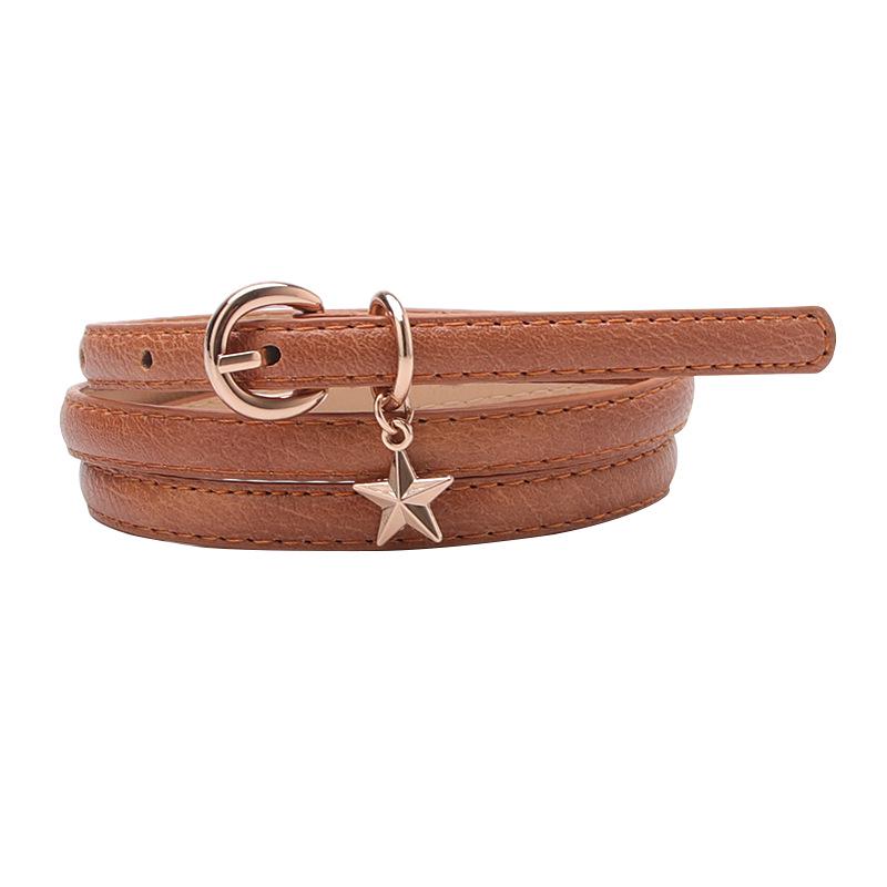 Ladies Star Pendant Decorative Thin Belt Fashion Belt Female Student Belt