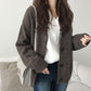 Spring and Autumn Fashion Top Loose V-neck Jacket Cardigan Simple Female Student Sweater