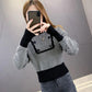 Temperament Ladies Fan Base Shirt Women's Round Neck High Waist Slim Knit Sweater Short Short Sweater Warm and Comfortable