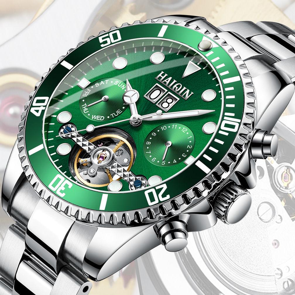 Men's Watch Machinery Business Watch Sports Waterproof Watch Tourbillon Green Water Ghost Series