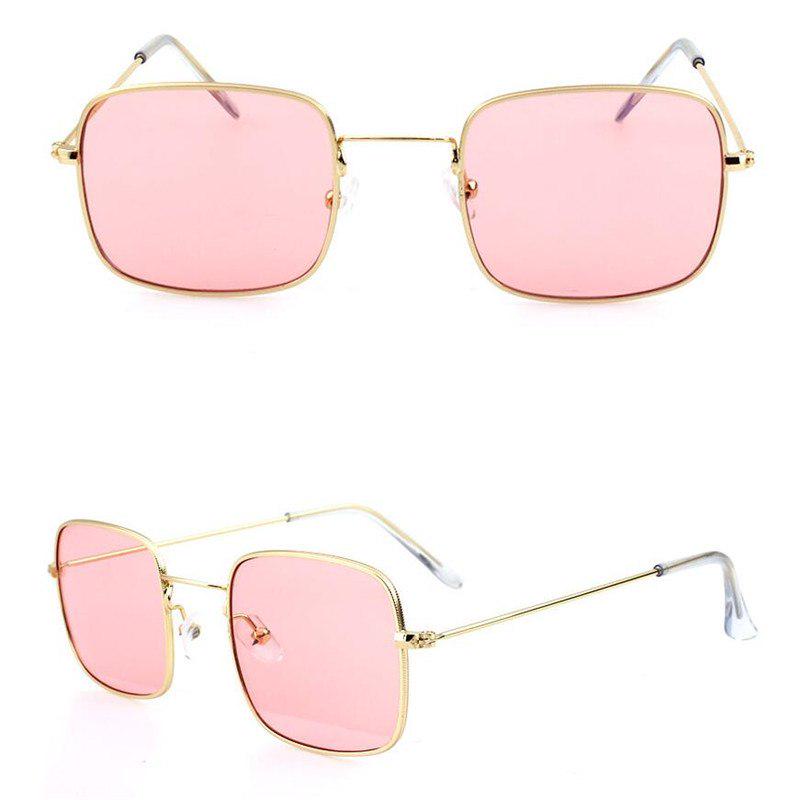 Metal Sunglasses Men Women Retro Square Sun Glasses Fashion Ocean Clear Yellow Pink Color Sunglass s